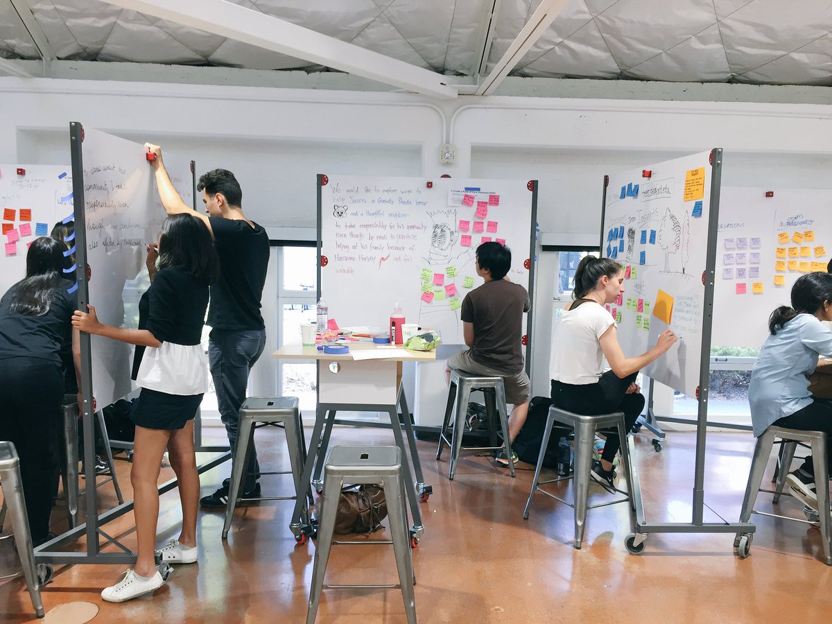Students working at a whiteboard